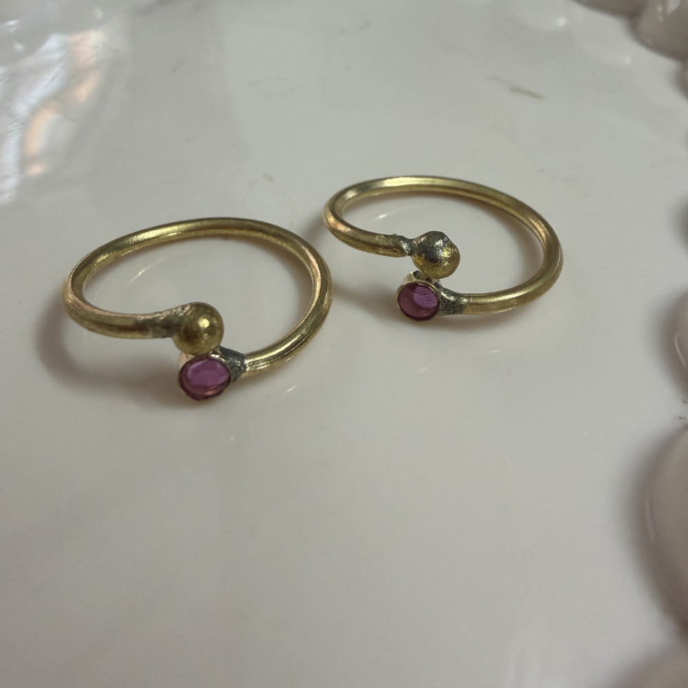 IMPON Unpolished Ruby Toe rings