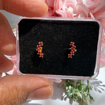 Ruby Crescent Baby Studs