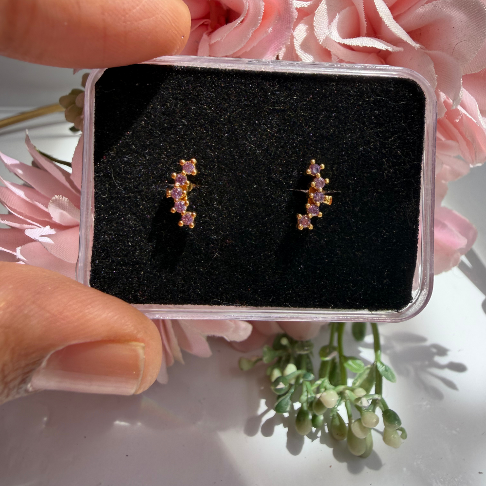 Lilac Crescent Baby Studs