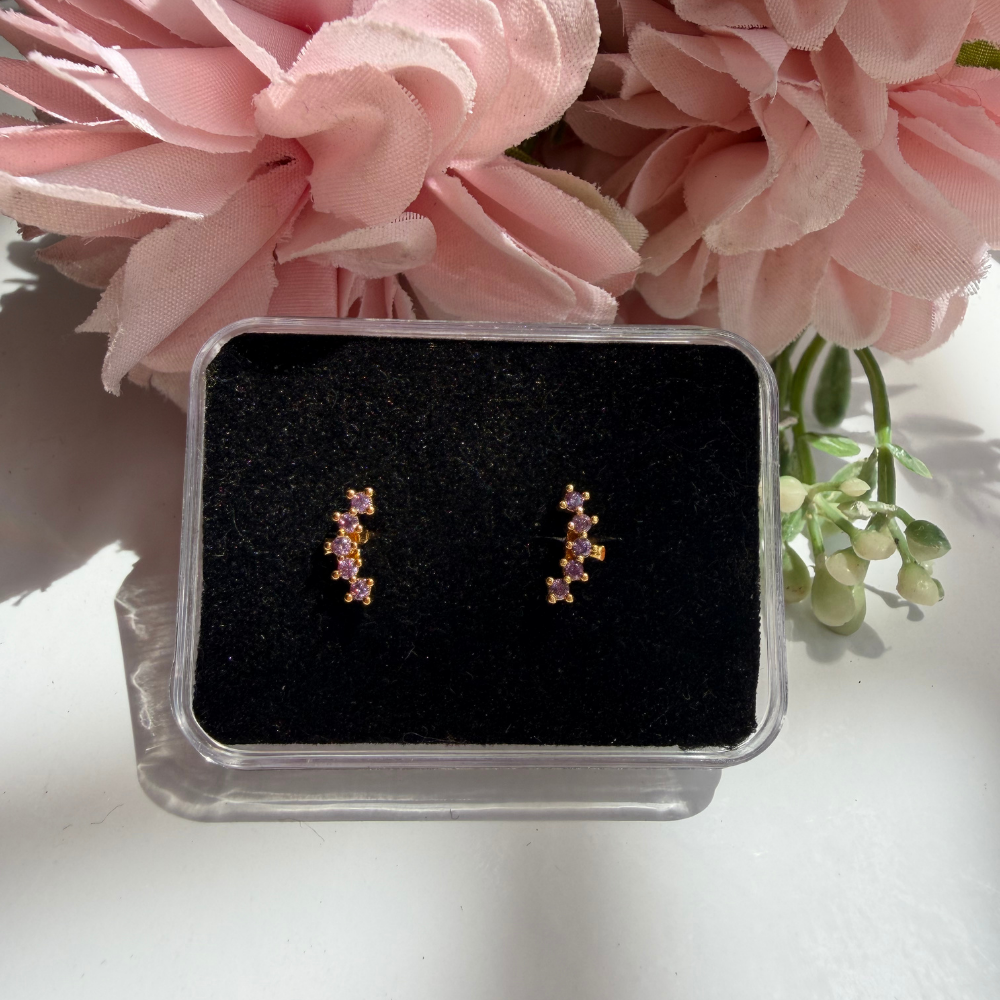 Lilac Crescent Baby Studs