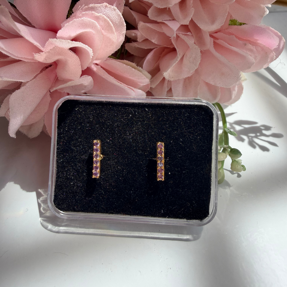 Lilac Bar Baby Studs