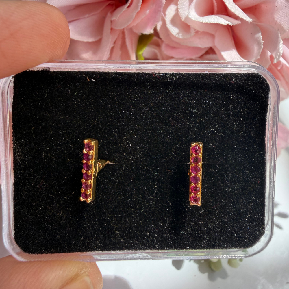Ruby Bar Baby Studs