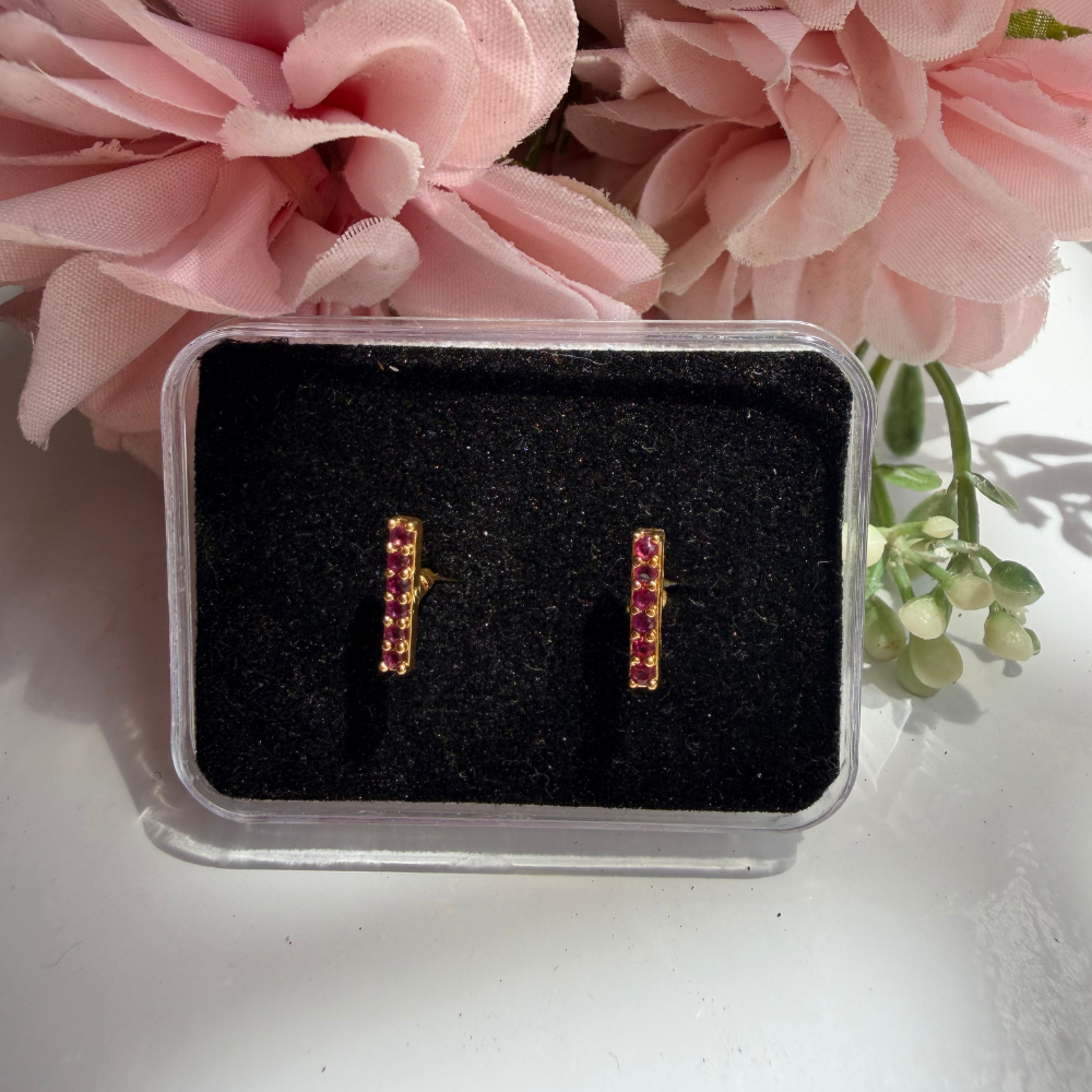 Ruby Bar Baby Studs