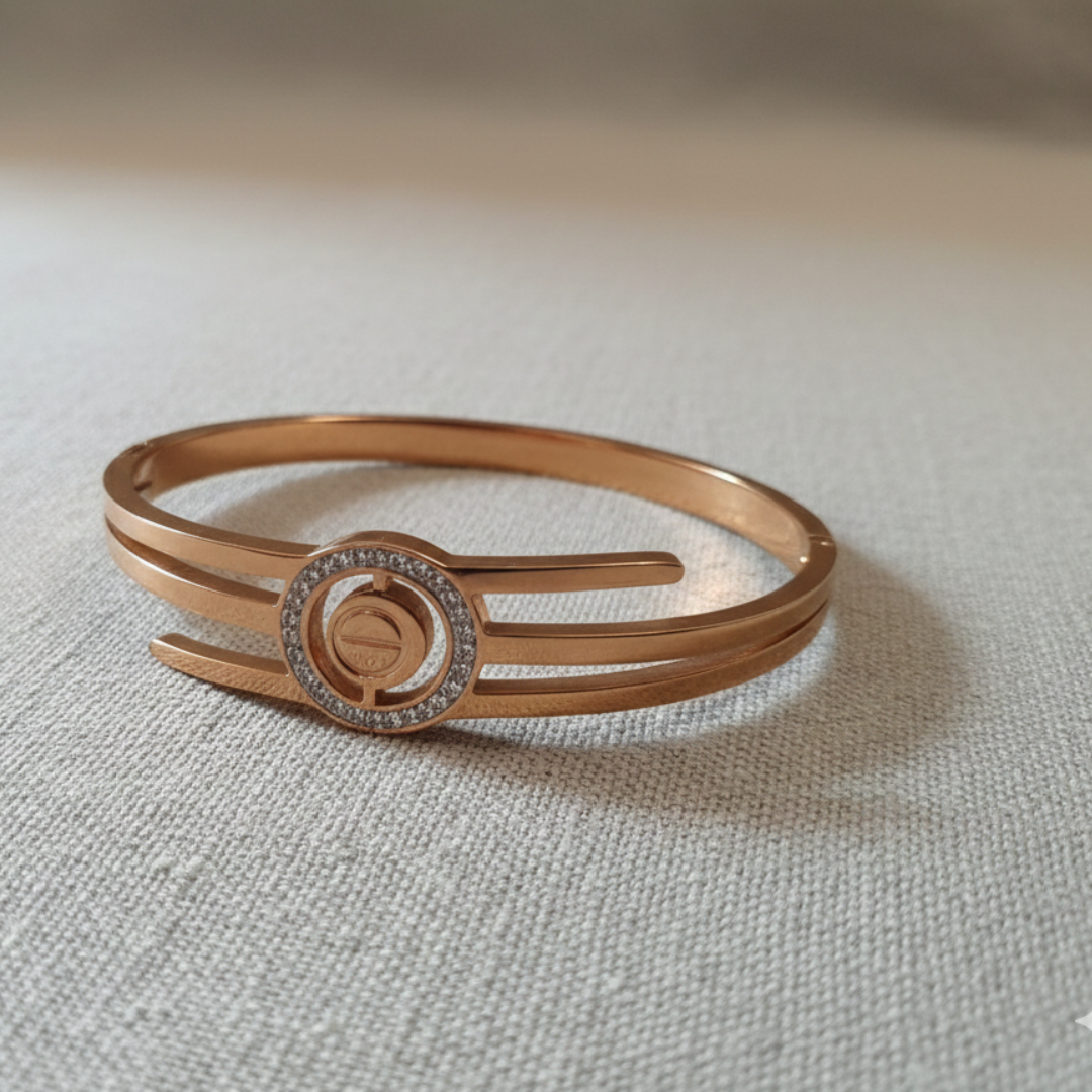 Gold Stainless Steel Charm Bracelet