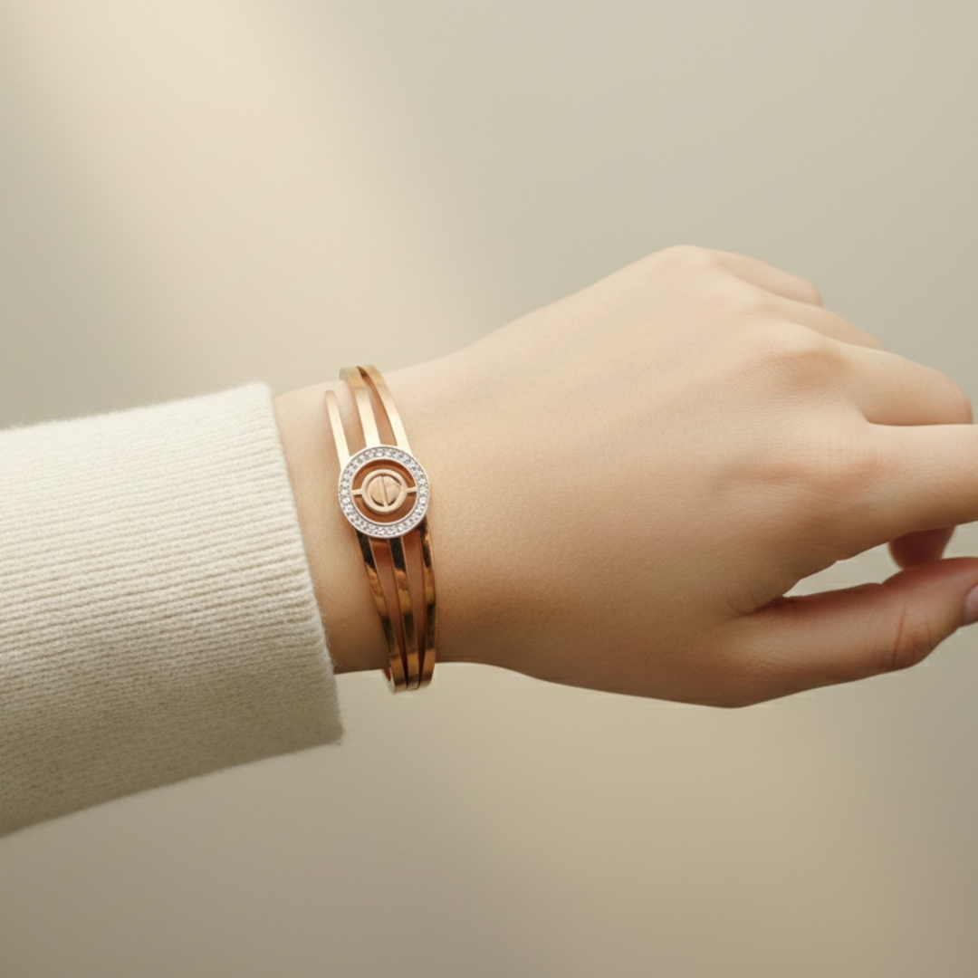 Gold Stainless Steel Charm Bracelet