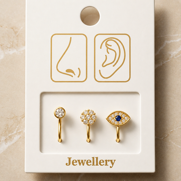Gold Evil Eye Nose Pin Set