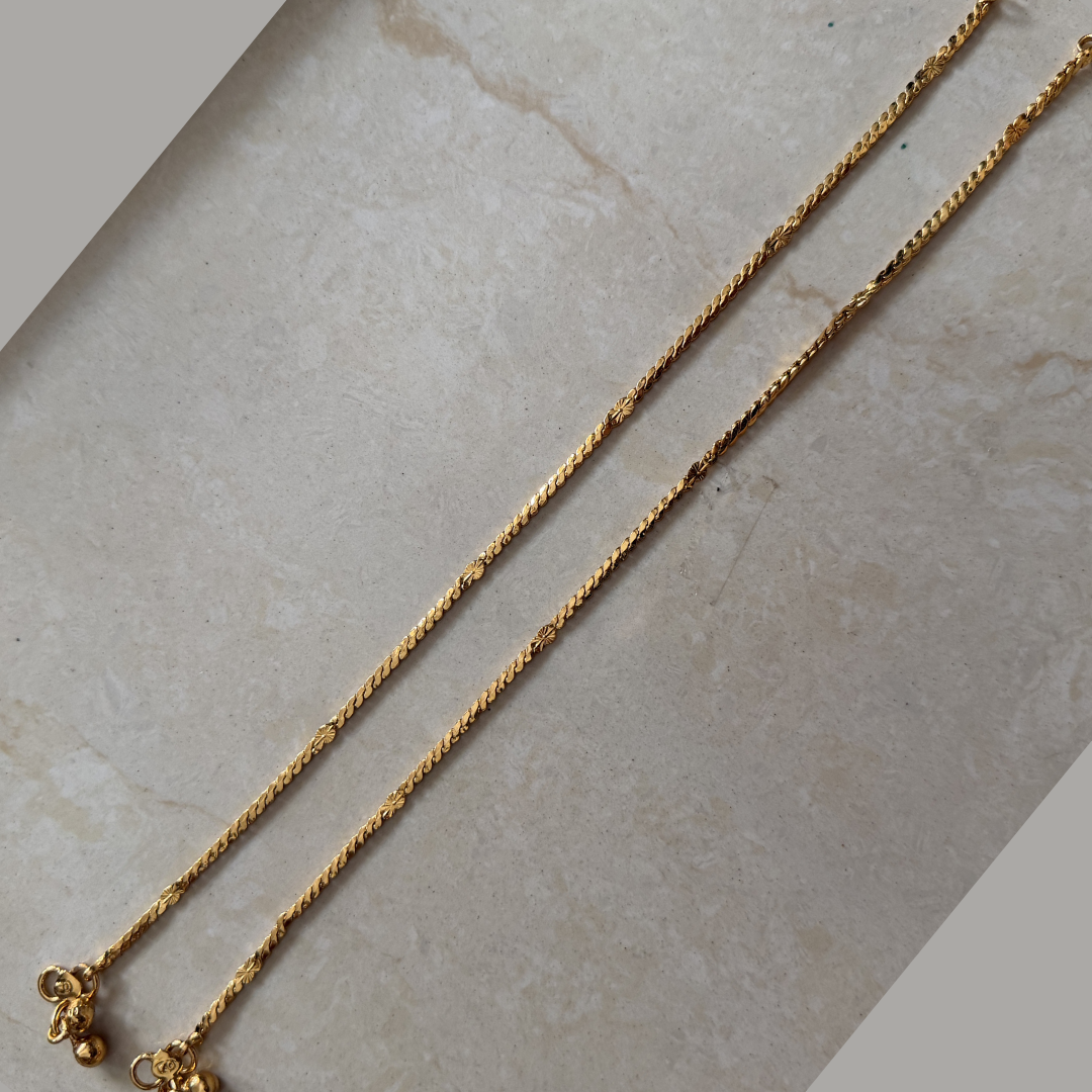 Micro Gold Plated  classic Pattern Anklet