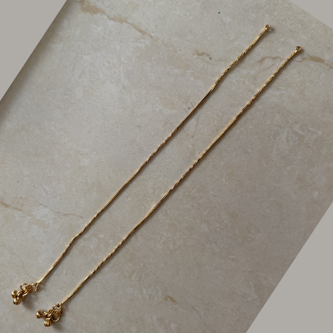 Micropolished Gold Plated  Disco Pattern Anklet
