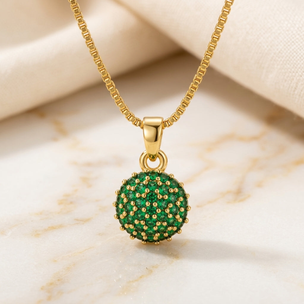 Micro Gold Plated Stone Pendant