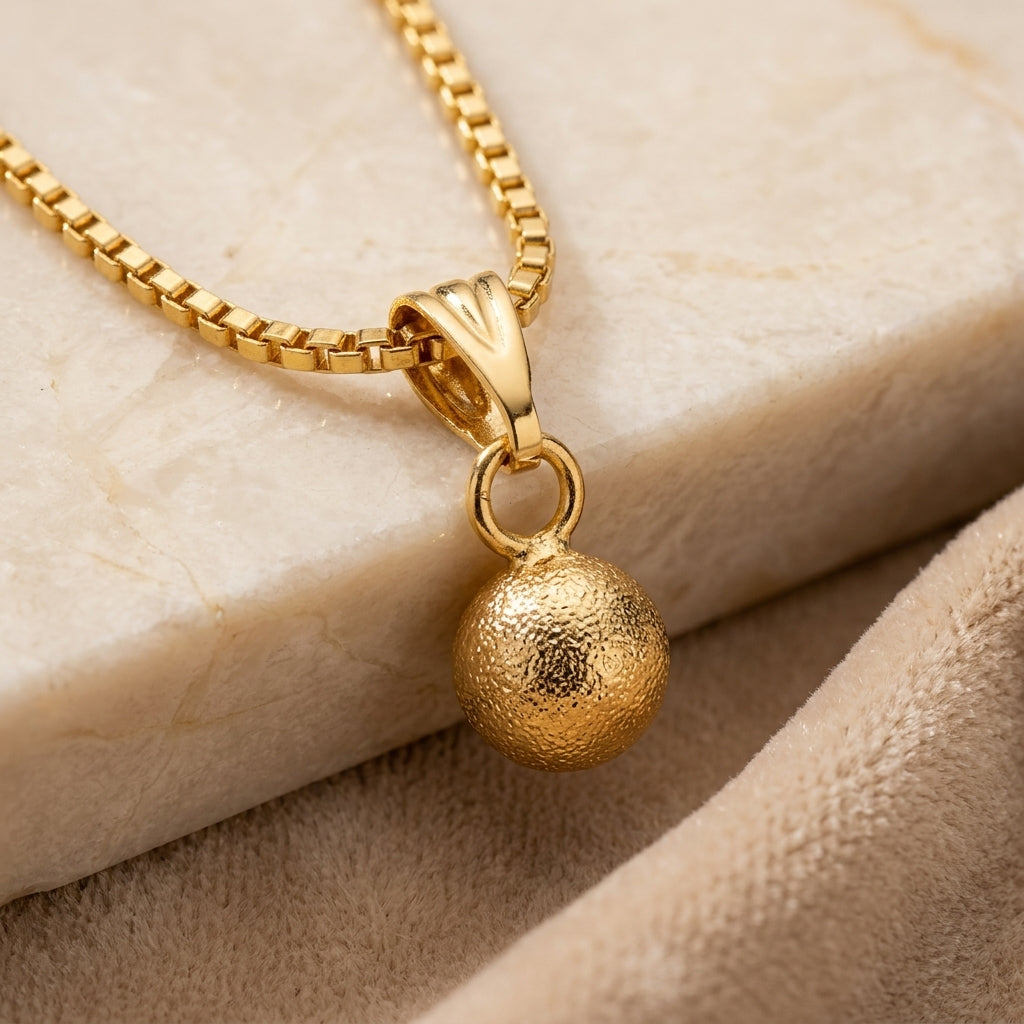 Micro Gold Plated Ball Pendant