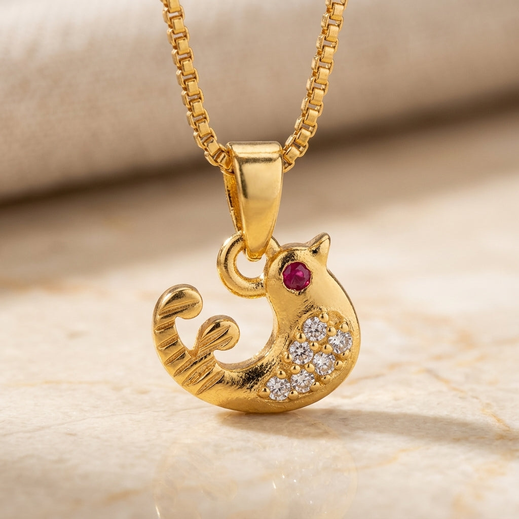 Micro Gold Plated Bird Pendant