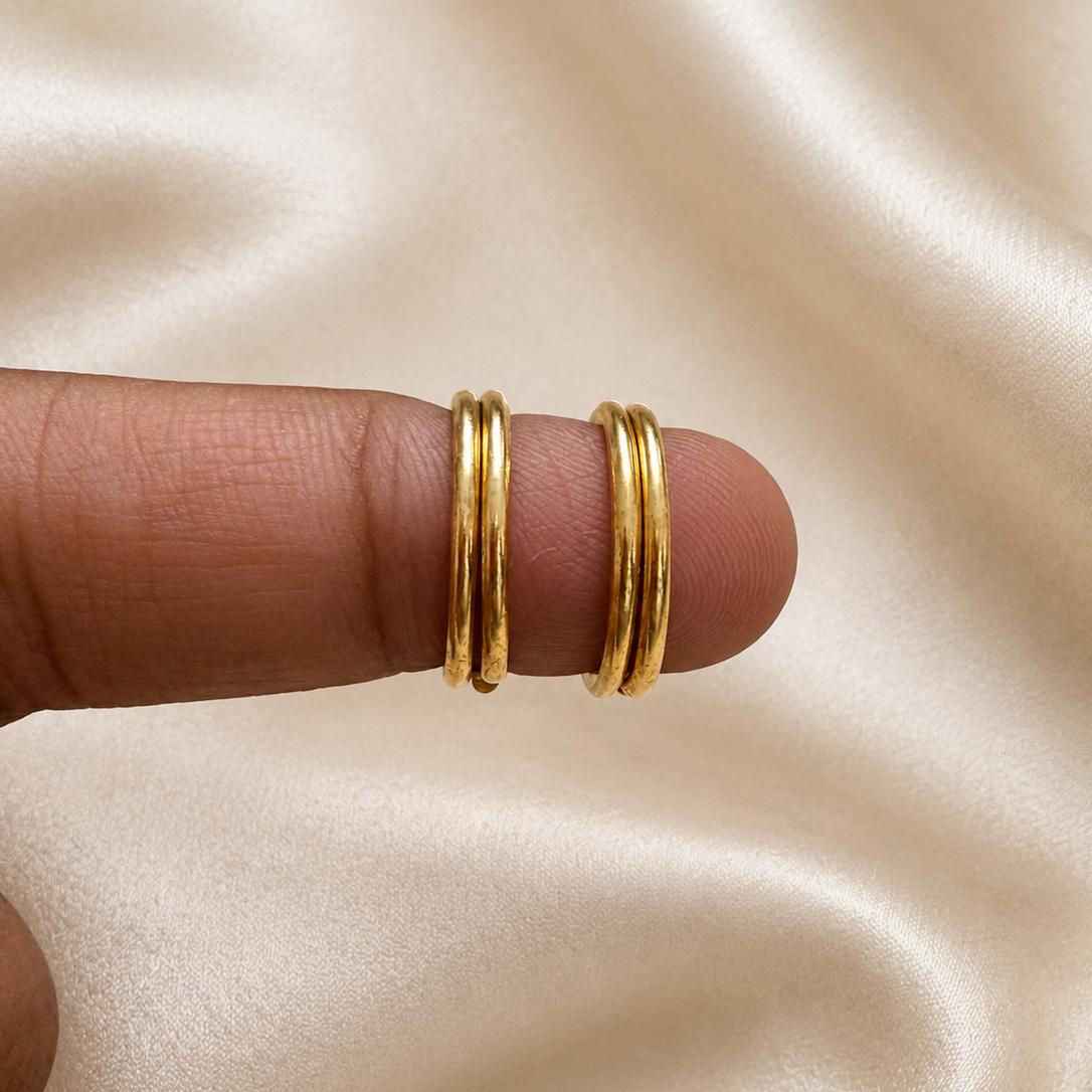 IMPON Unpolished Plain Toe Rings (4 pieces)