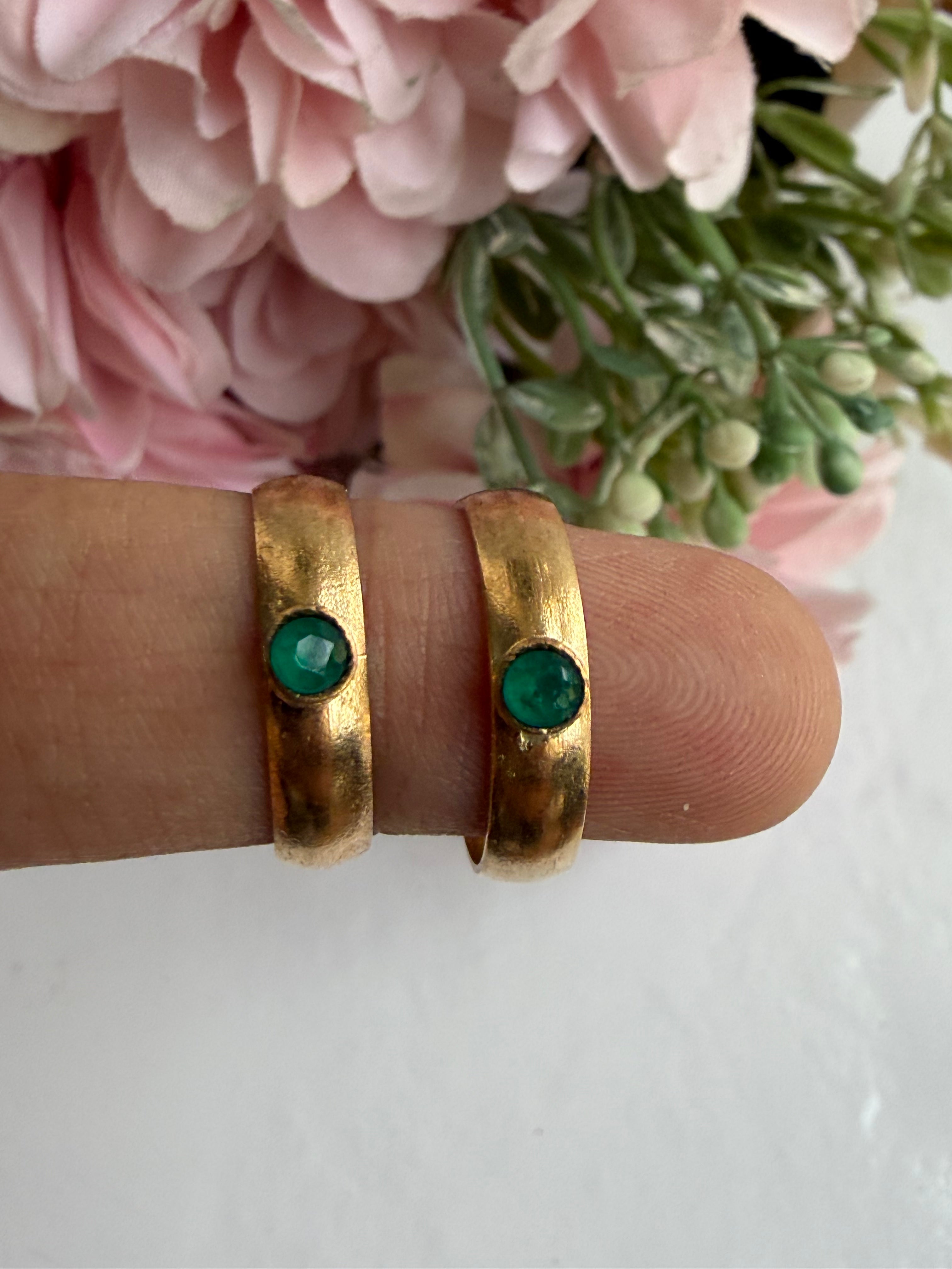 IMPON Unpolished Plain Green Toe Rings