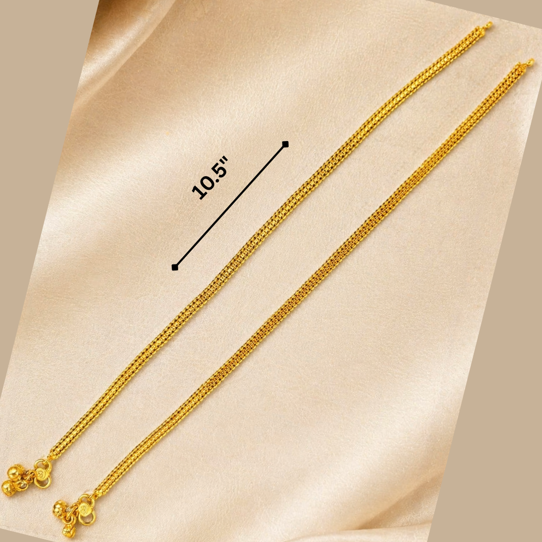 Classic Bead Chain Gold Anklet