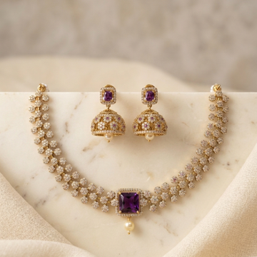 Amethyst Stone Luxe Necklace Set
