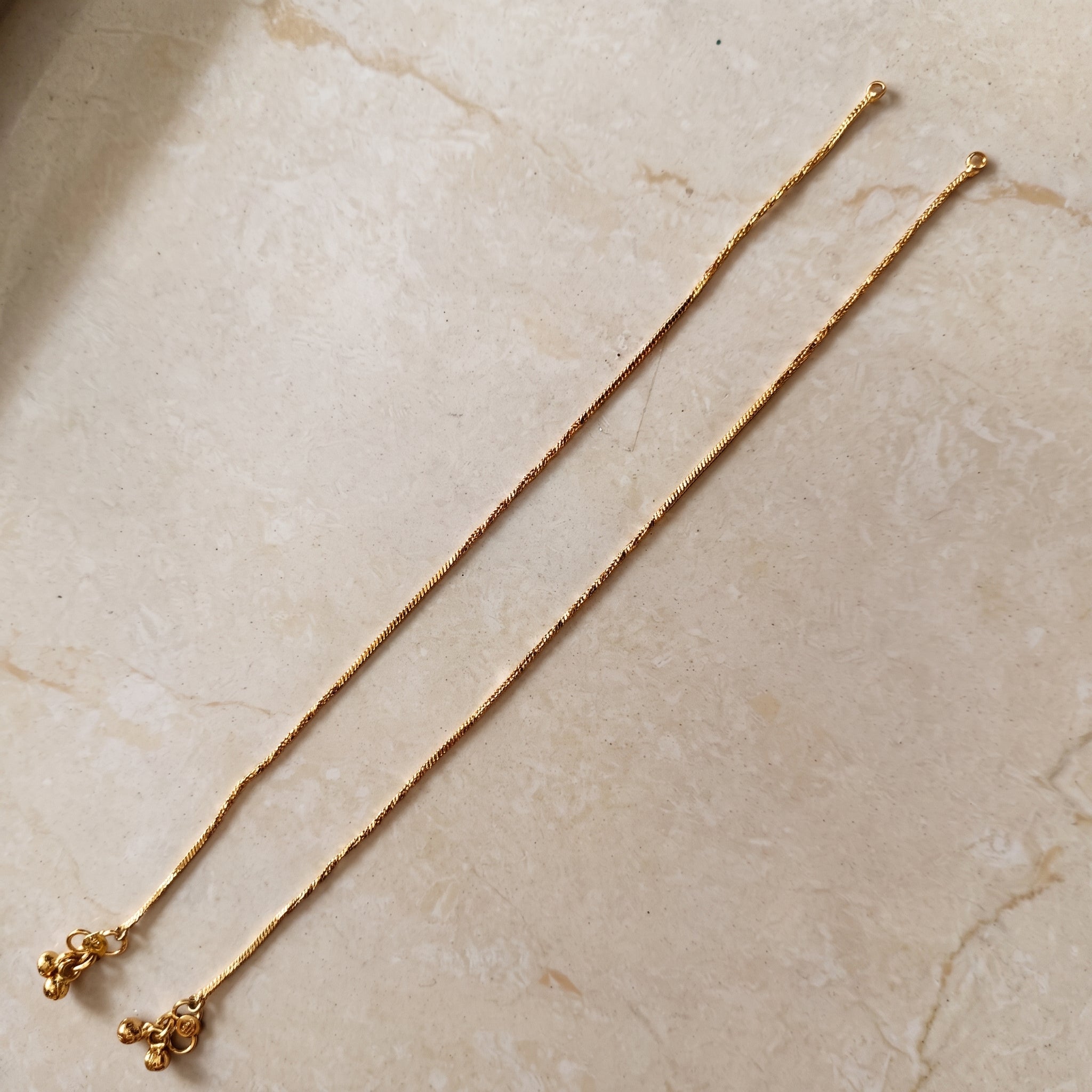 Micropolished Gold Plated  Disco Pattern Anklet