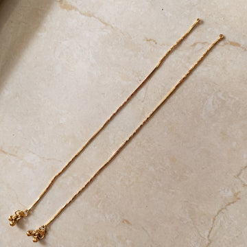 Micropolished Gold Plated  Disco Pattern Anklet